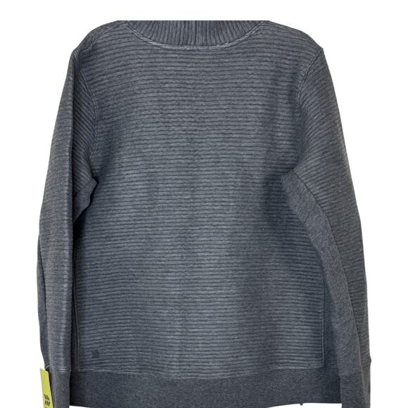 All in Motion Gray Funnel Neck Pullover Sweatshirt XXL Ribbed Stretch Knit NWT - Picture 6 of 14